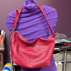 Portland Leather Vibrant Pink Shoulder Bag